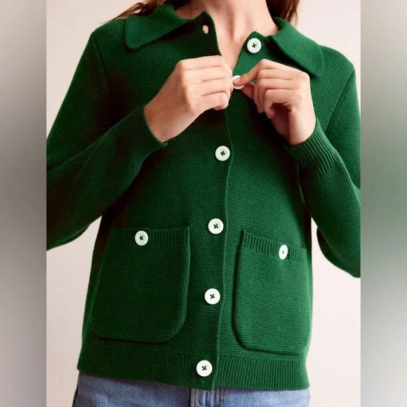 NWT 20/22 Boden Emily Wool Blend Cardigan Hunter Green - Picture 8 of 8